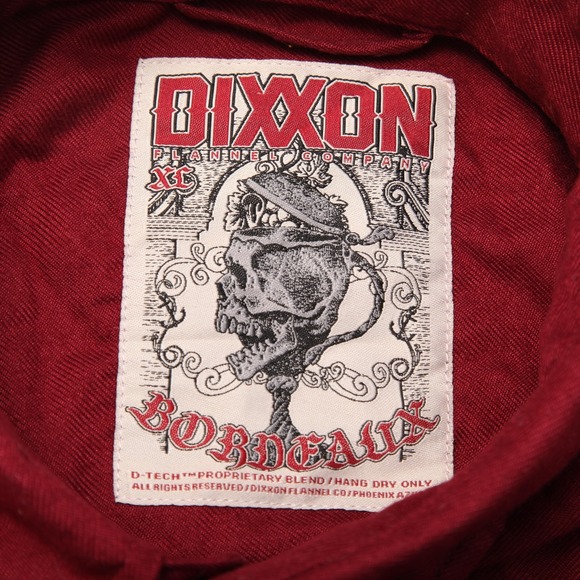 Dixxon Flannel Shirt Mens XL D-Tech Plaid Pearl Snap Western Bordeaux Extra - Picture 5 of 12